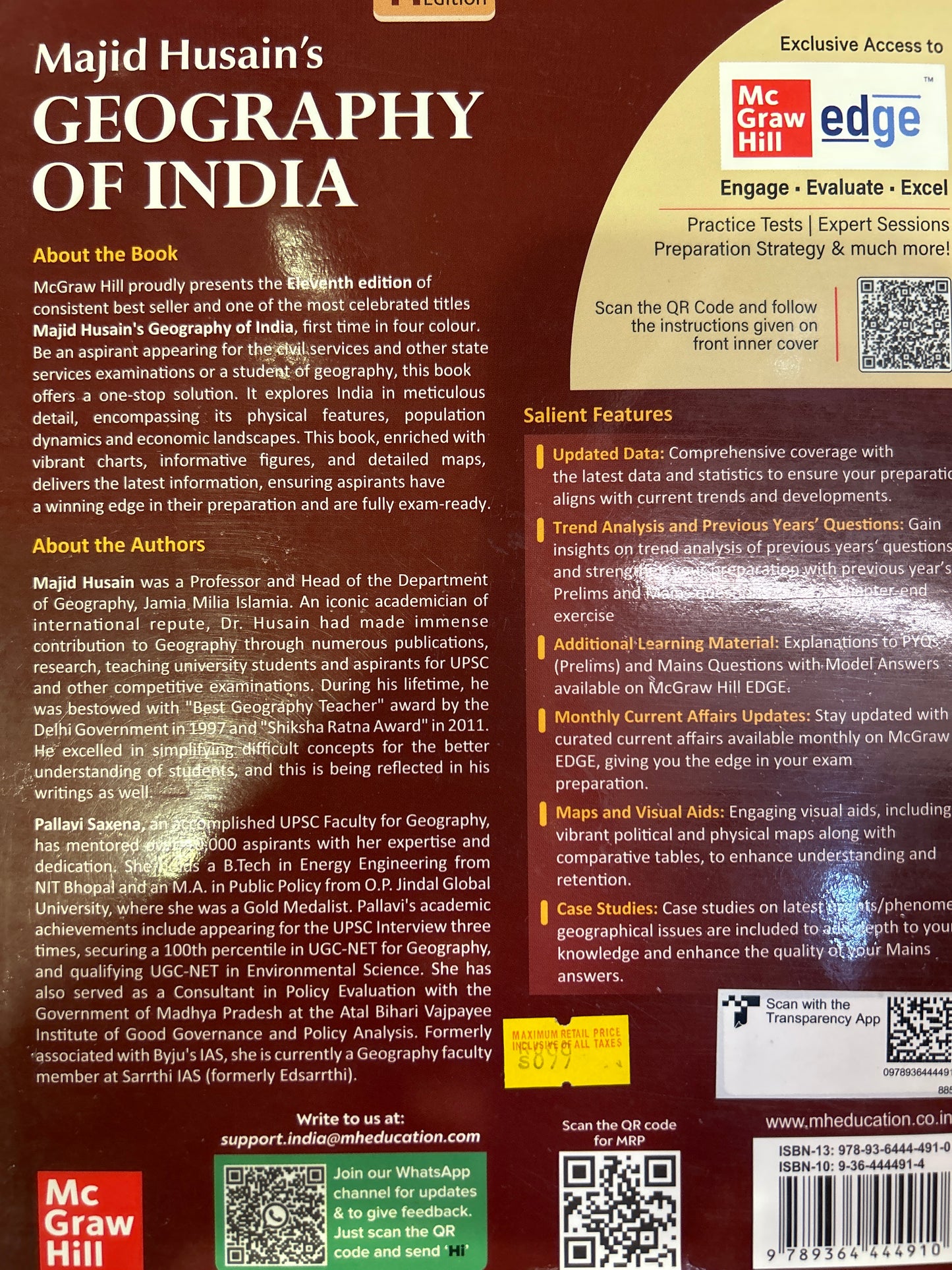 GEOGRAPHY OF INDIA 11 ED(MAJID HUSSIAN)