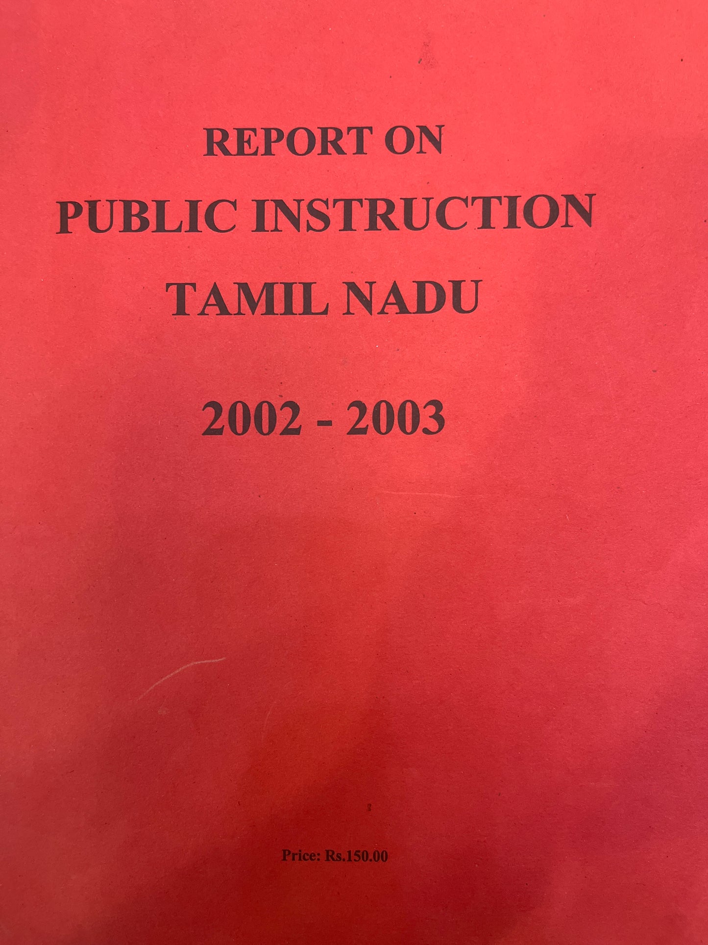 Report on Public Instruction TamilNadu