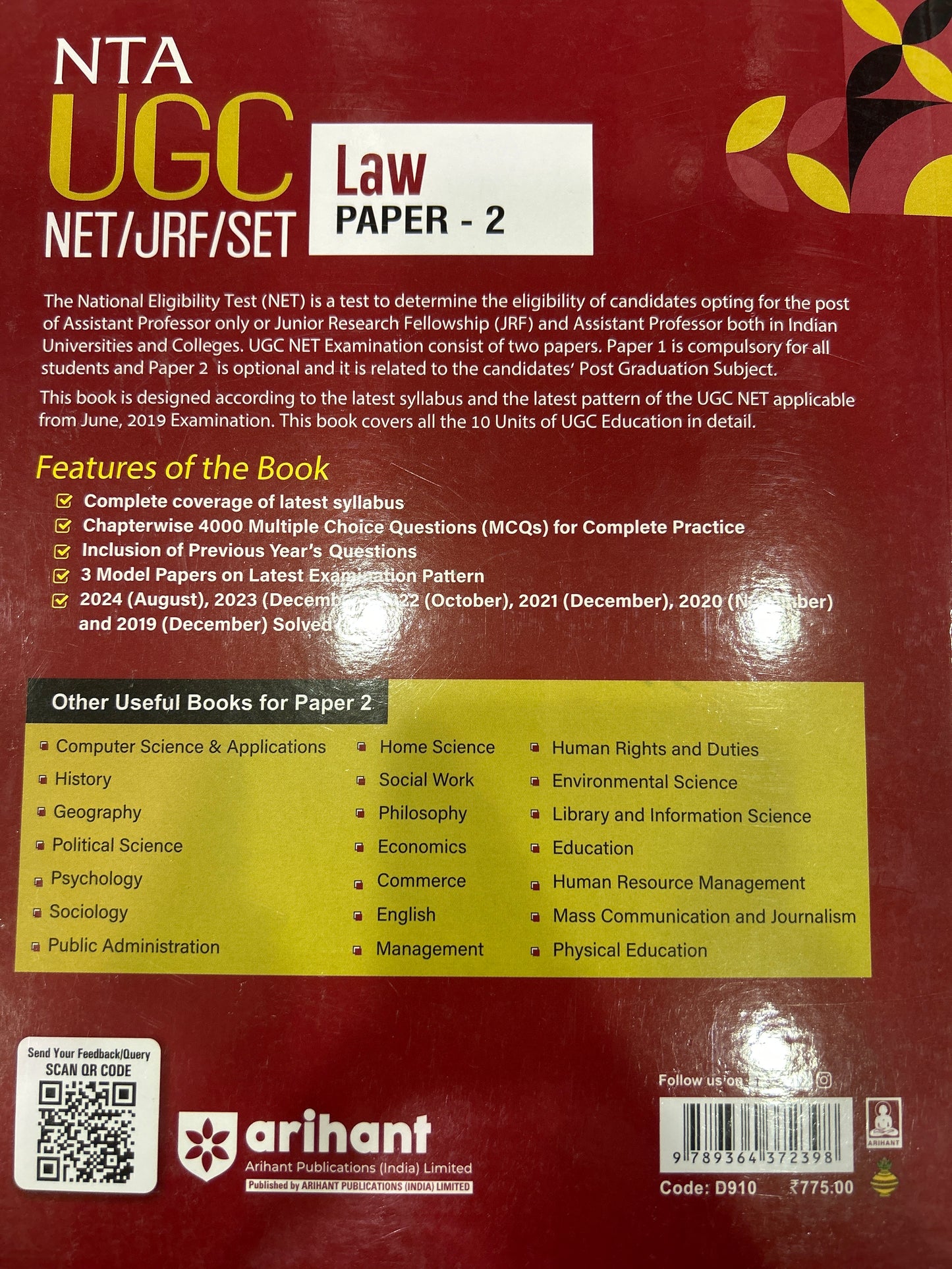 D910 UGC NET LAW PAPER-2