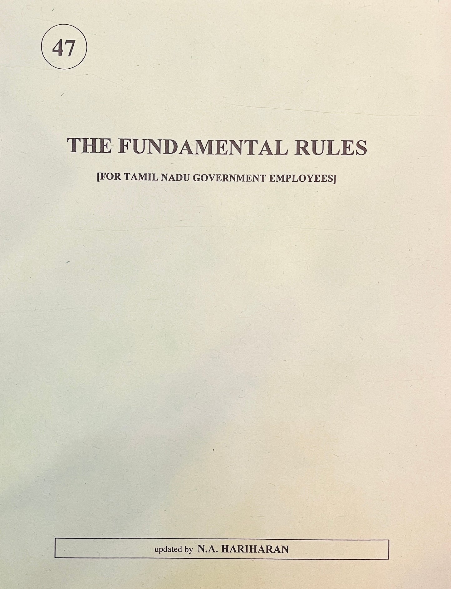 The Fundamental Rules
