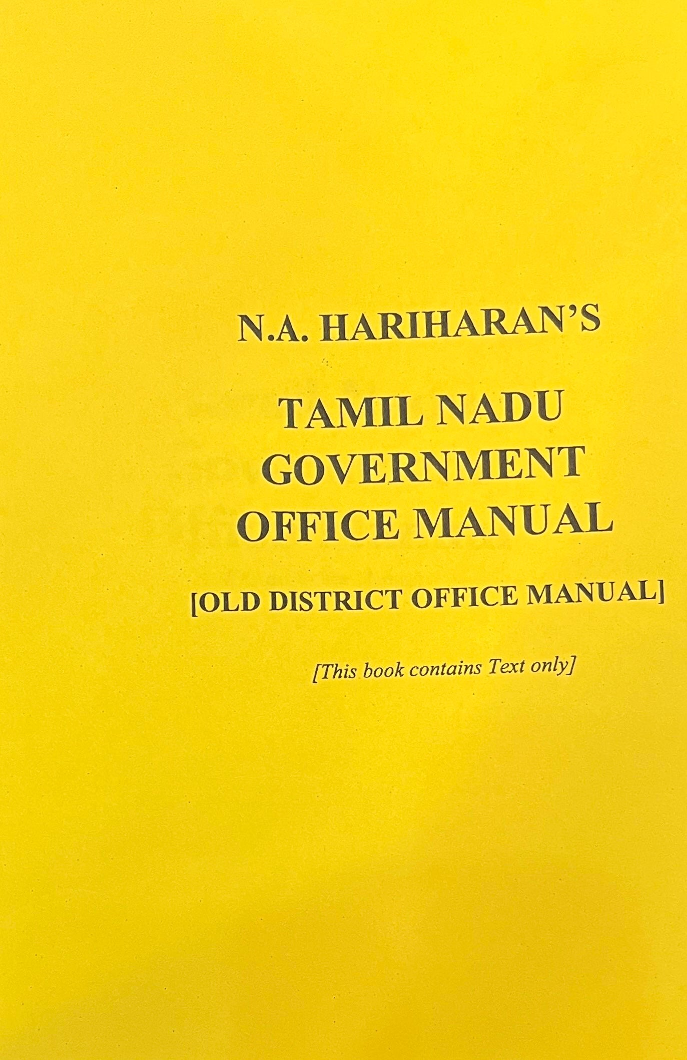 TamilNadu Government Office Manual