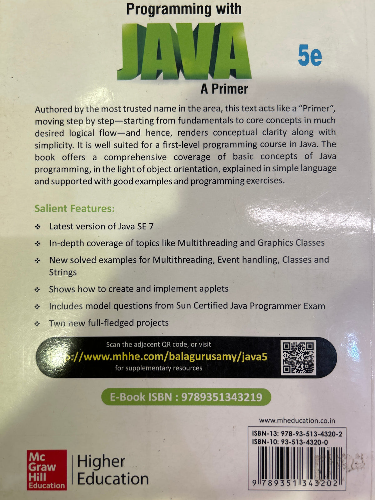 PROGRAMMING WITH JAVA 5E – Jayam Book Centre